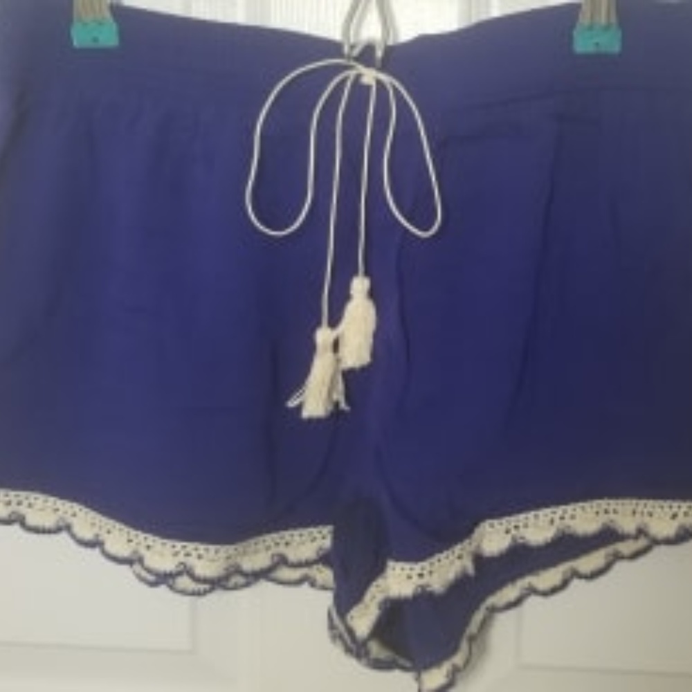 cute beach shorts with lace trim bottom